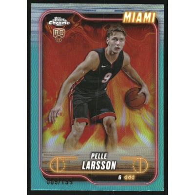 2024-25 Topps Chrome Aqua Refractors #166 Pelle Larsson