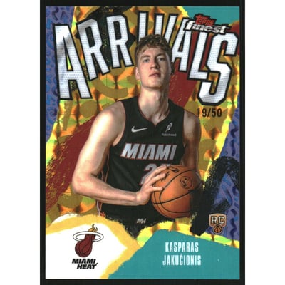 2025-26 Finest Arrivals Gold Geometric Refractors #A20 Kasparas Jakucionis