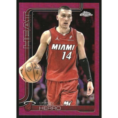 2025-26 Topps Chrome Magenta Refractors #188 Tyler Herro