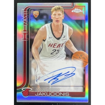 2025-26 Topps Chrome Rookie #TCAR-KAJ Kasparas Jakucionis RC Auto