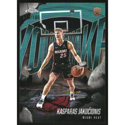 2025-26 Topps Chrome Youthquake Aqua Refractors #YQ11 Kasparas Jakucionis