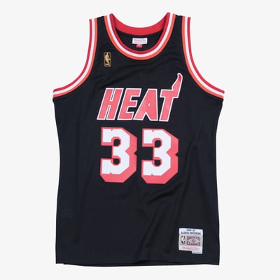 Alonzo Mourning Miami Heat 1996-97 Mitchell & Ness Black Hardwood Classics Swingman Jersey
