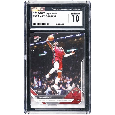 Bam Adebayo Miami Heat 2025-26 Topps Now 83 Points Set Second-Highest Scoring Mark All Time #201 CGC Authenticated 10 Card