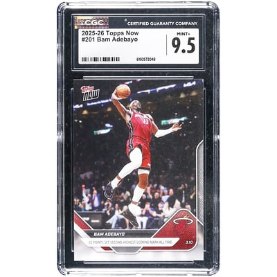 Bam Adebayo Miami Heat 2025-26 Topps Now 83 Points Set Second-Highest Scoring Mark All Time #201 CGC Authenticated 9.5 Card