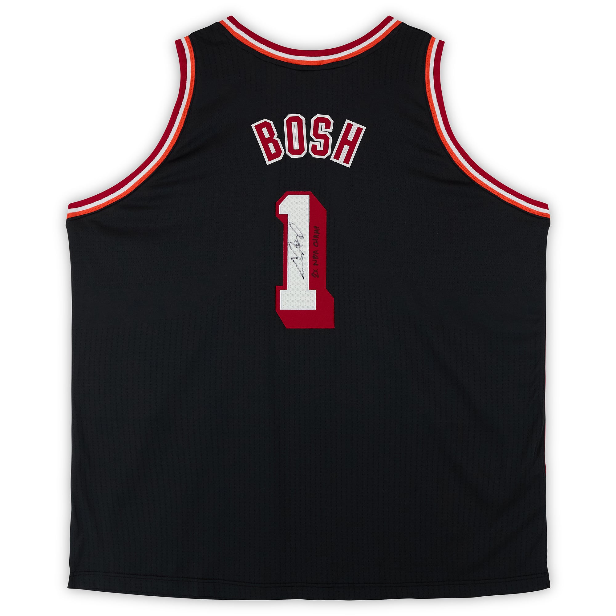 Chris Bosh Miami Heat Autographed Black Mitchell & Ness 2013 Authentic Jersey with "2X NBA Champ" Inscription