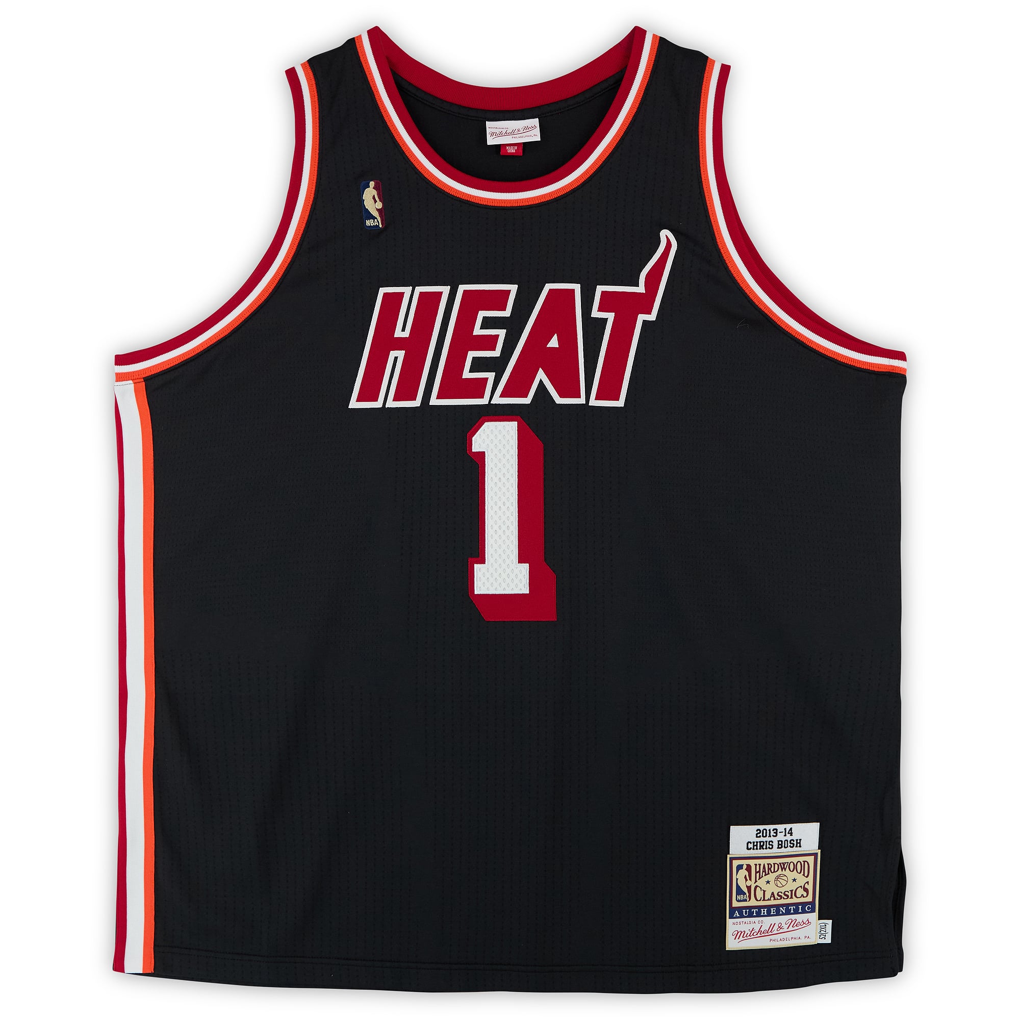 Chris Bosh Miami Heat Autographed Black Mitchell & Ness 2013 Authentic Jersey with "2X NBA Champ" Inscription