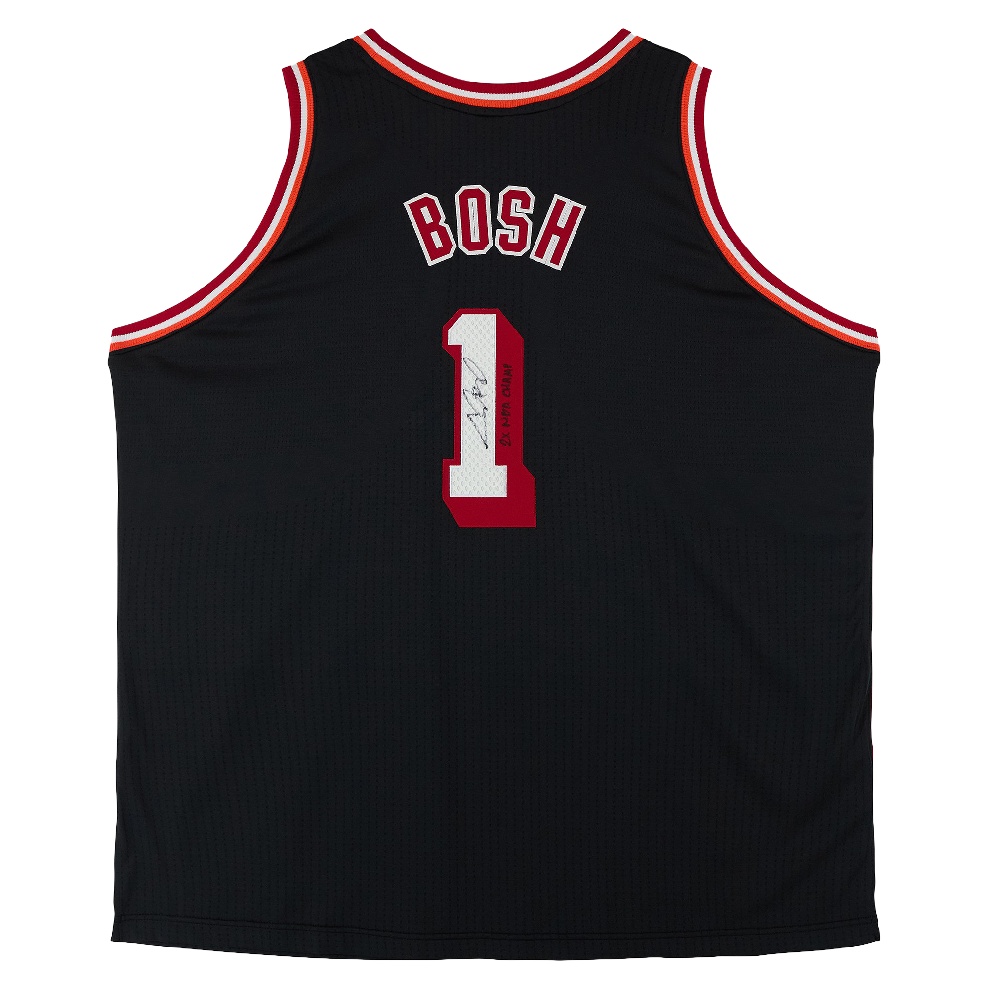 Chris Bosh Miami Heat Autographed Black Mitchell & Ness 2013 Authentic Jersey with "2X NBA Champ" Inscription
