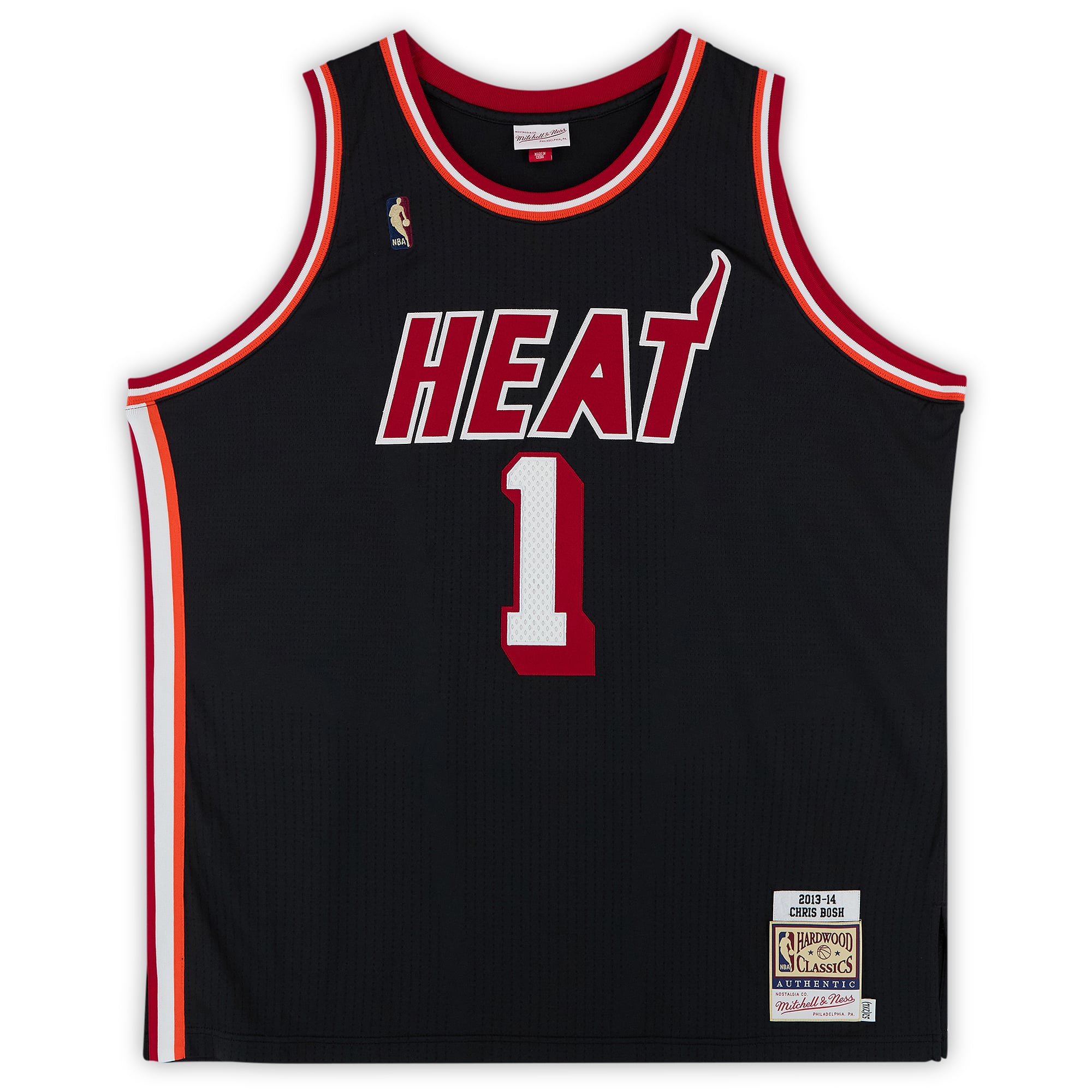 Chris Bosh Miami Heat Autographed Mitchell & Ness 2013 Black Authentic Jersey