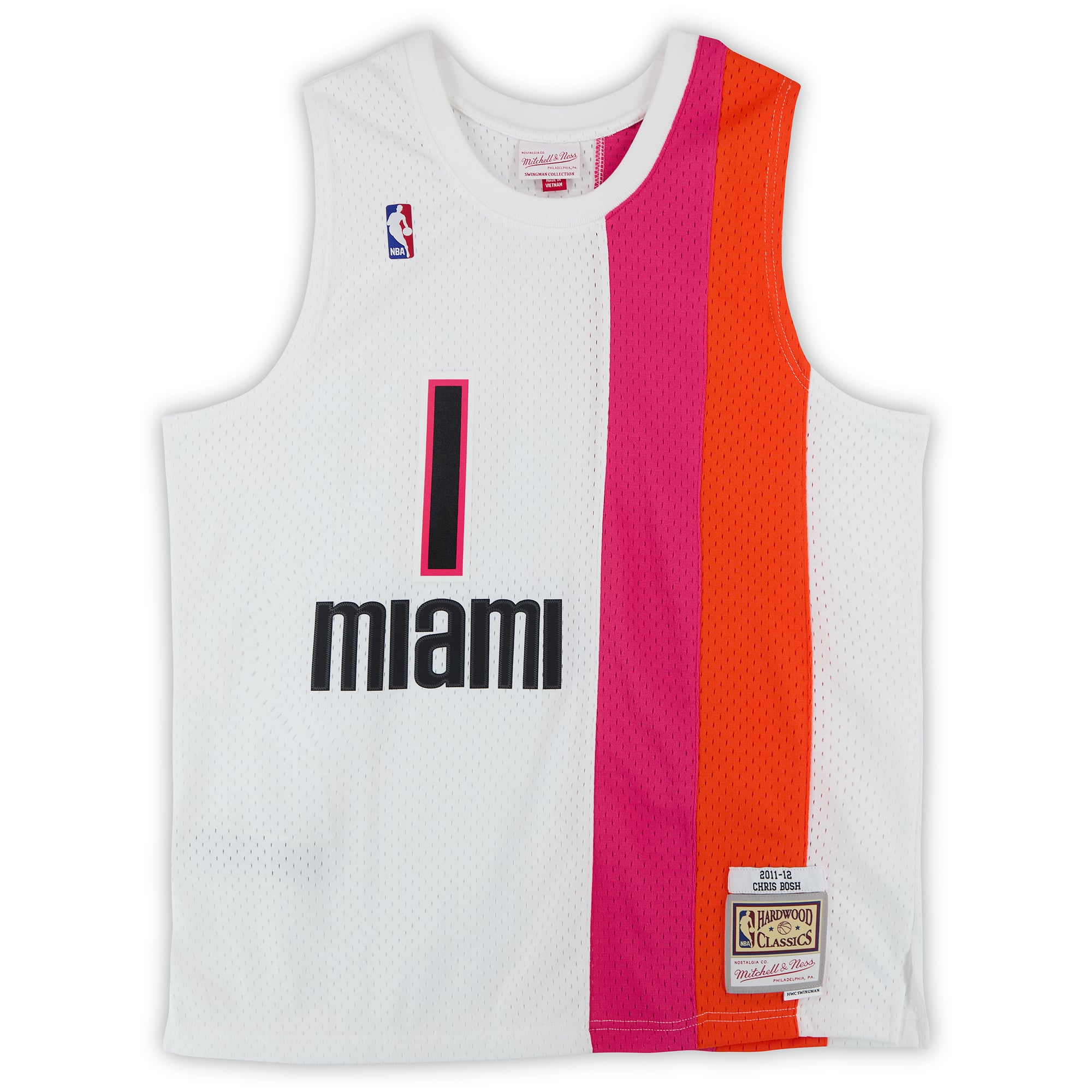Chris Bosh Miami Heat Autographed White Mitchell & Ness 2011 Swingman Jersey