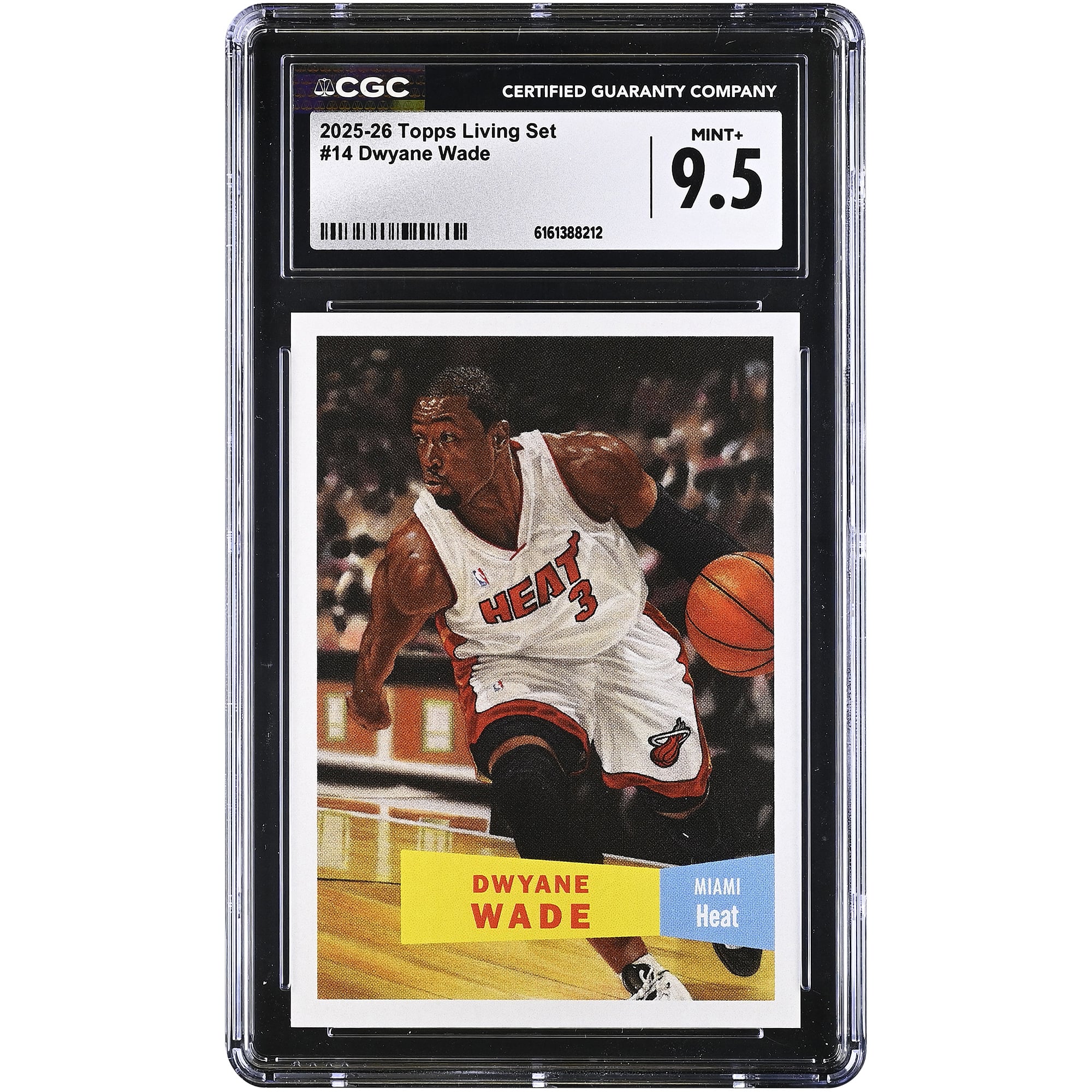 Carte Dwyane Wade Miami Heat 2025-26 Topps Living Set n° 14, authentifiée CGC 9.5