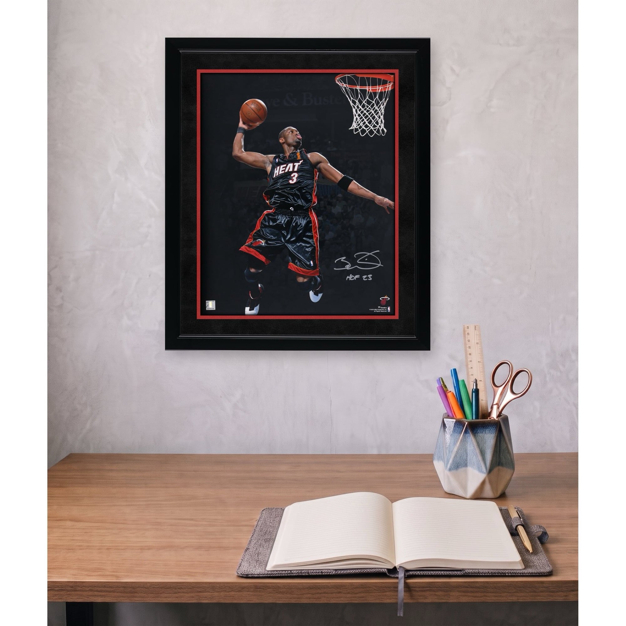 Dwyane Wade Miami Heat Autographed 16" x 20" 2006 NBA Finals Dunk Spotlight Photograph with "HOF 23" Inscription