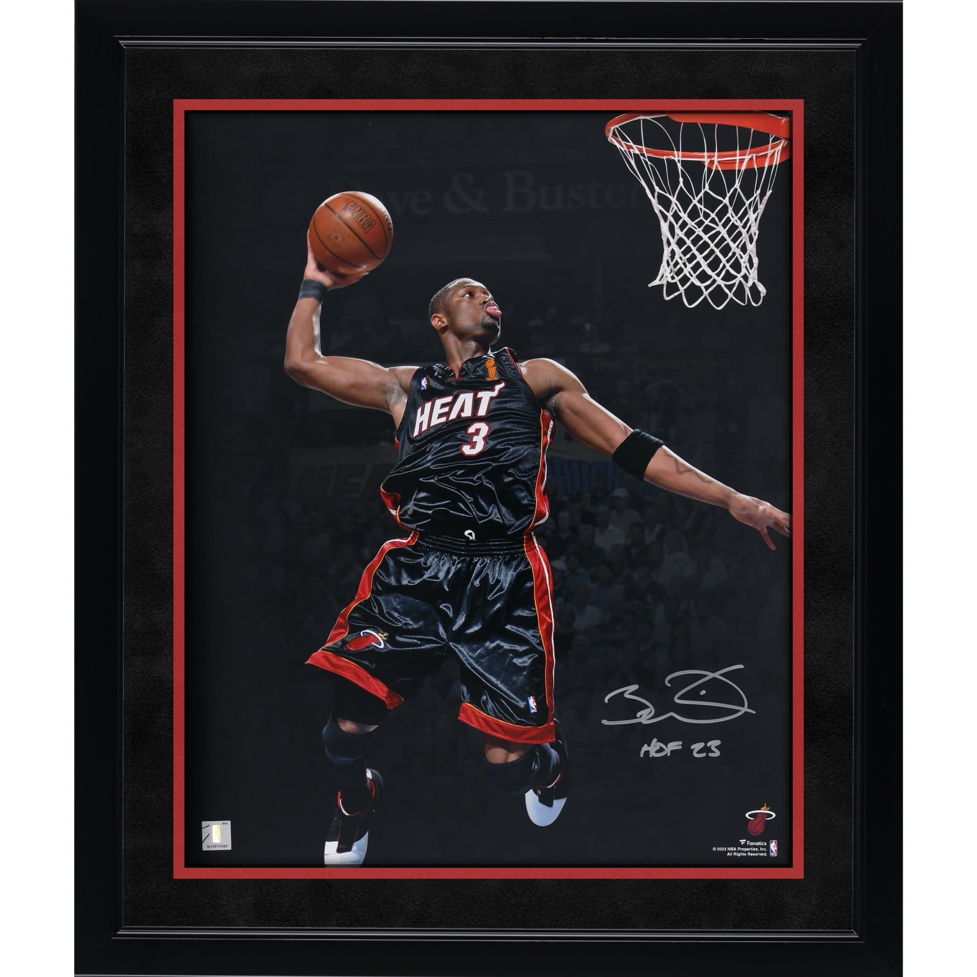 Dwyane Wade Miami Heat Autographed 16" x 20" 2006 NBA Finals Dunk Spotlight Photograph with "HOF 23" Inscription