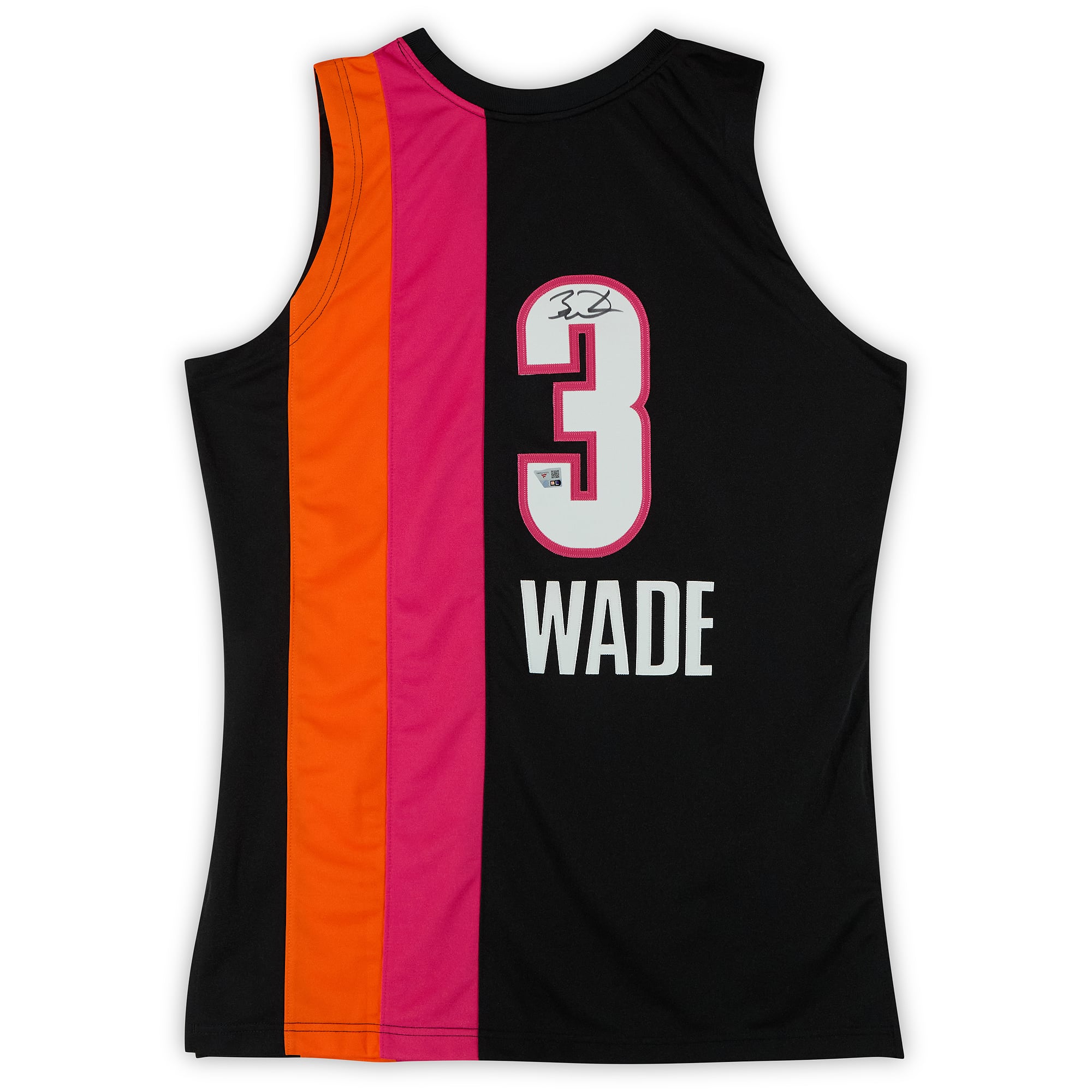Dwyane Wade Miami Heat Autographed Black Mitchell & Ness Flamingo Authentic Jersey