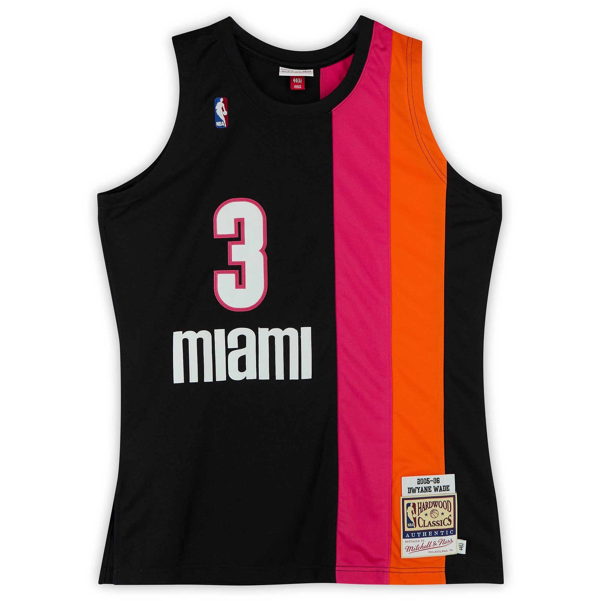 Dwyane Wade Miami Heat Autographed Black Mitchell & Ness Flamingo Authentic Jersey