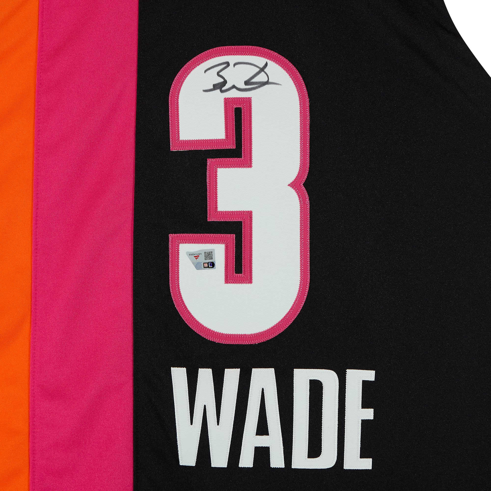 Dwyane Wade Miami Heat Autographed Black Mitchell & Ness Flamingo Authentic Jersey