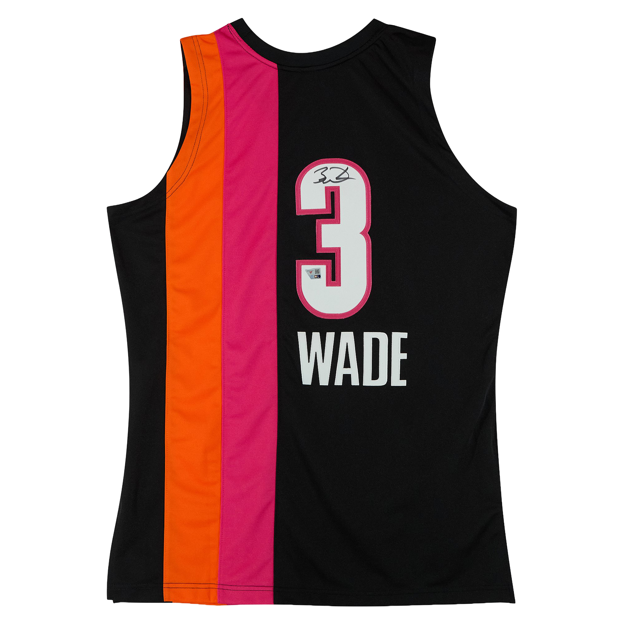 Dwyane Wade Miami Heat Autographed Black Mitchell & Ness Flamingo Authentic Jersey