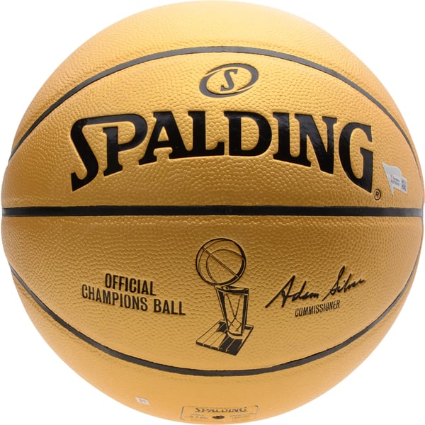 Dwyane Wade Miami Heat Autographed Gold Spalding 3x NBA Champions 