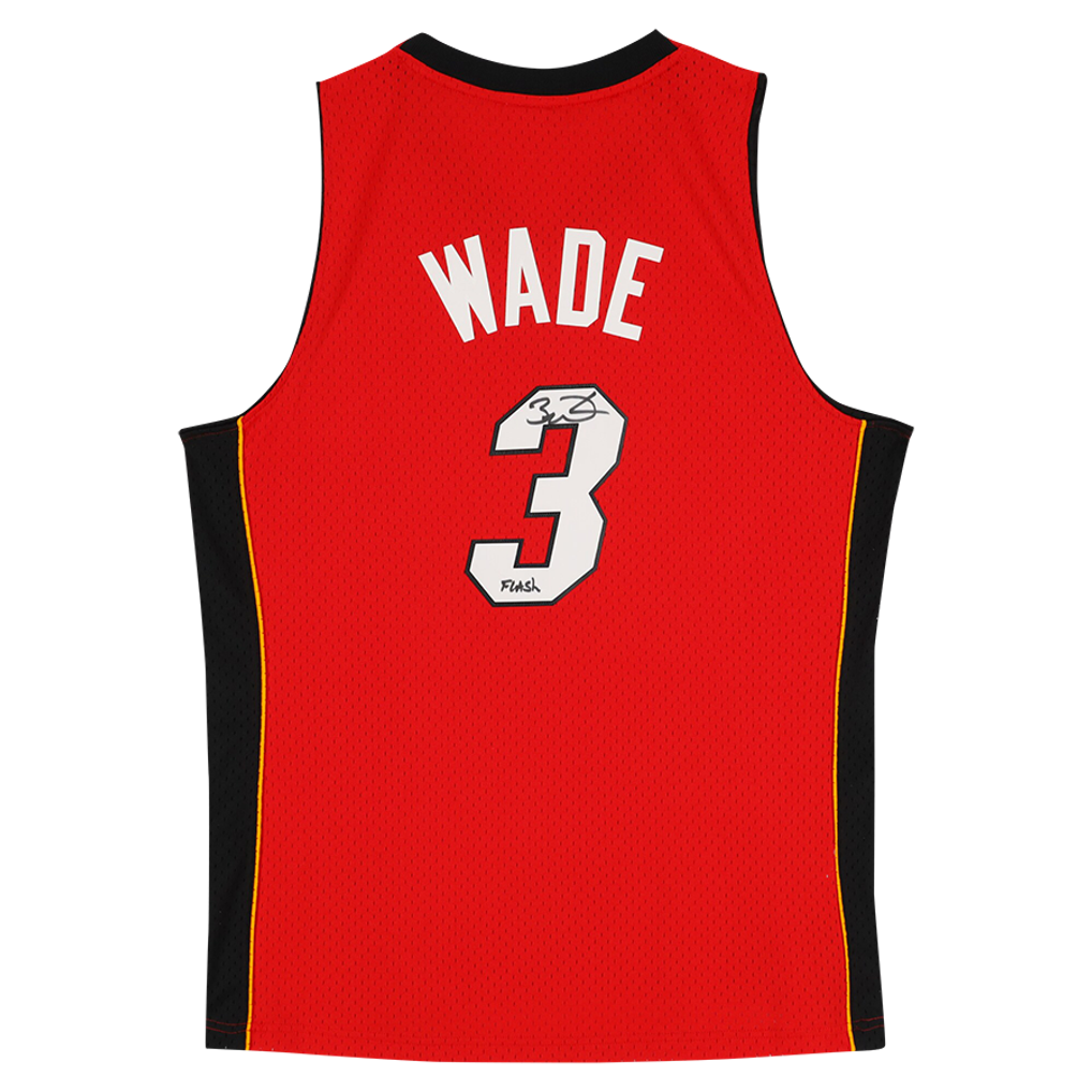 Dwyane Wade Miami Heat Autographed Red Mitchell & Ness 2005-06 