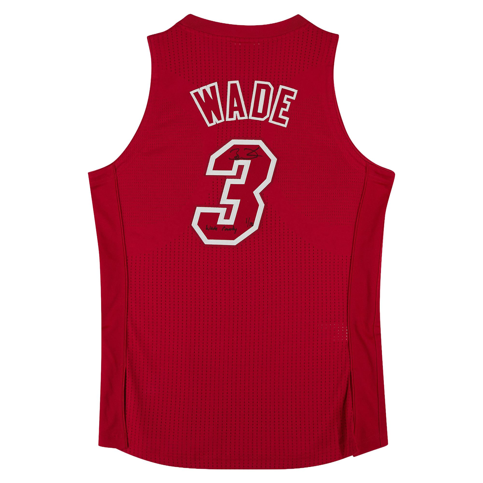 Dwyane Wade Miami Heat Autographed Red Mitchell & Ness 2012 Christmas Edition Authentic Jersey with "Wade County" Inscription