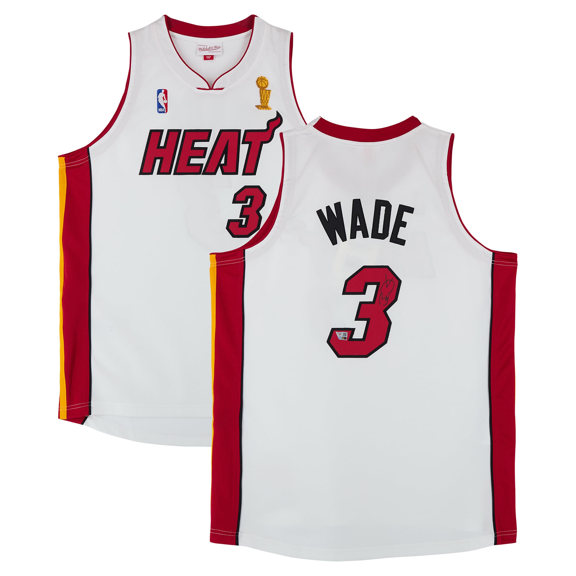 Dwyane Wade Miami Heat Autographed White Mitchell & Ness 2005 Finals Authentic Jersey