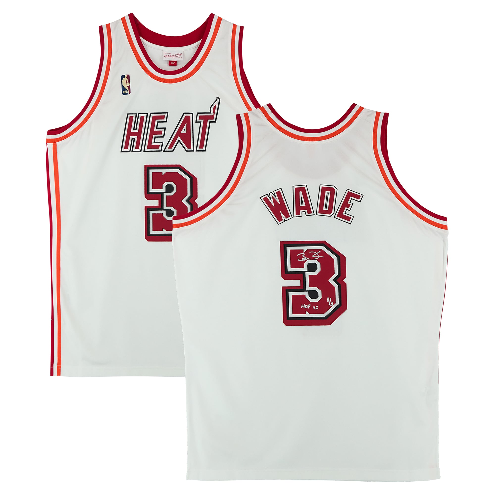 Dwyane Wade Miami Heat Autographed White Mitchell & Ness Hardwood Classics 2007 Authentic Jersey with "HOF 23" Inscription