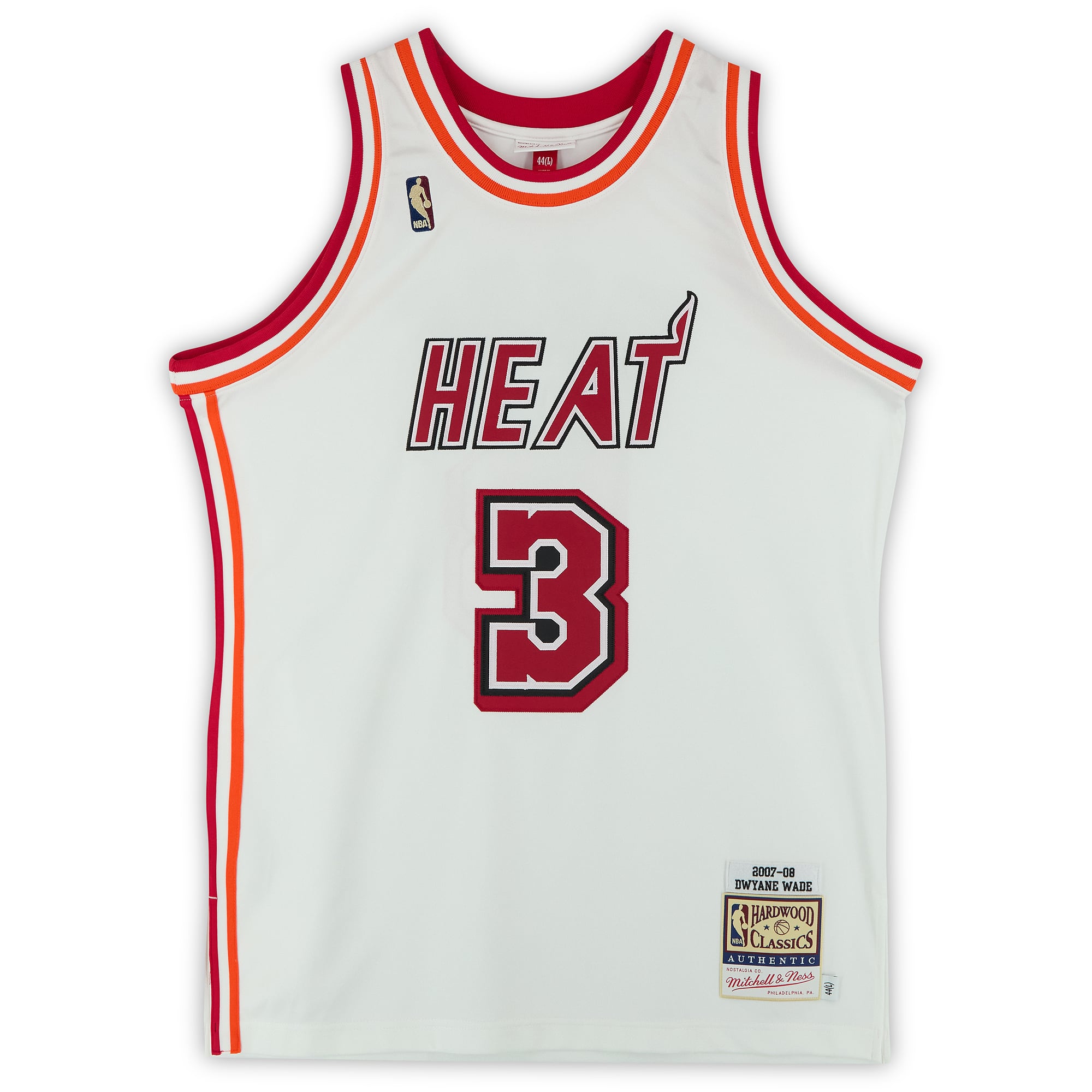 Maillot authentique Mitchell & Ness Hardwood Classics 2007 blanc, signé par Dwyane Wade (Miami Heat), avec inscription « HOF 23 » - Édition limitée à 5 exemplaires