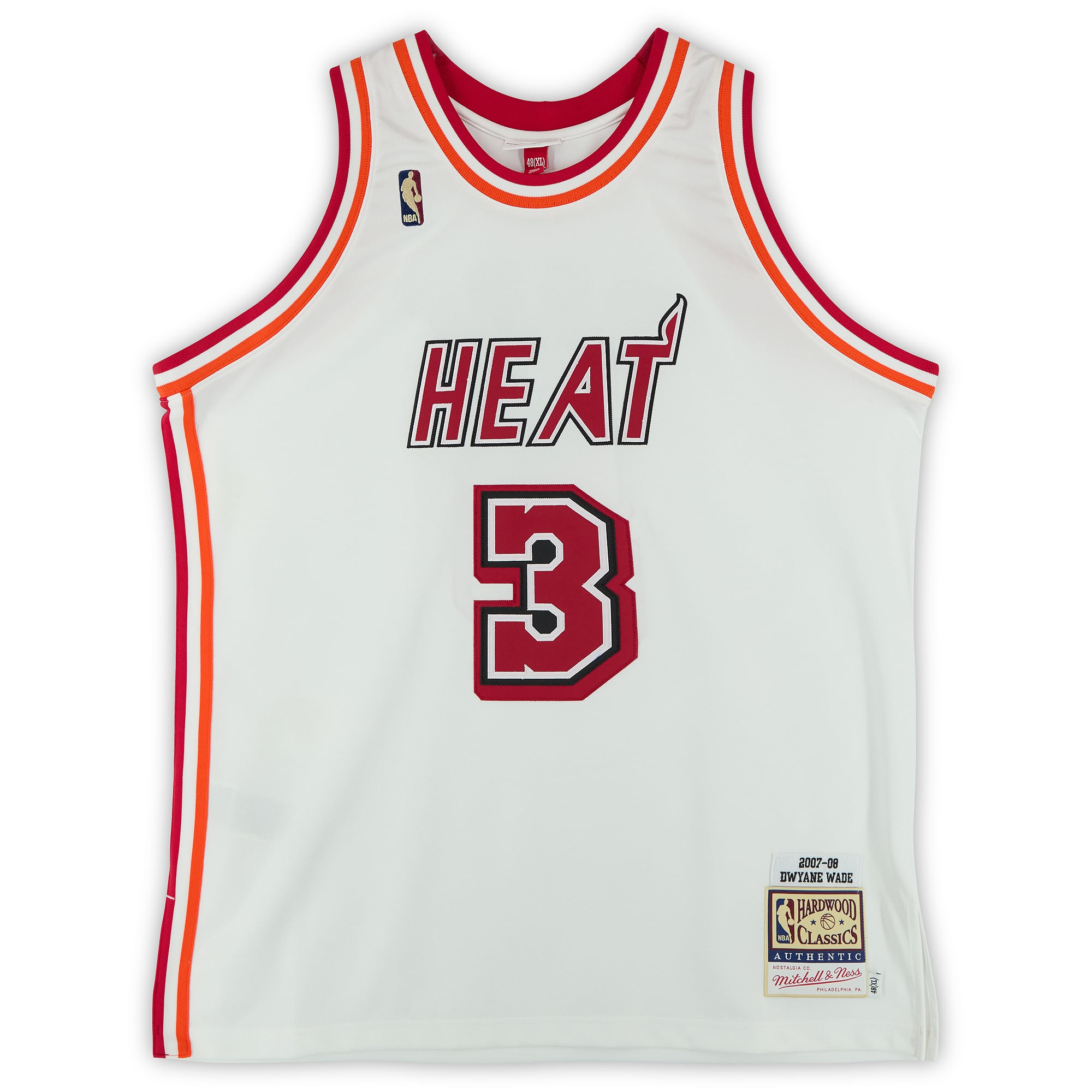 Dwyane Wade Miami Heat Autographed White Mitchell & Ness Hardwood Classics 2007 Authentic Jersey