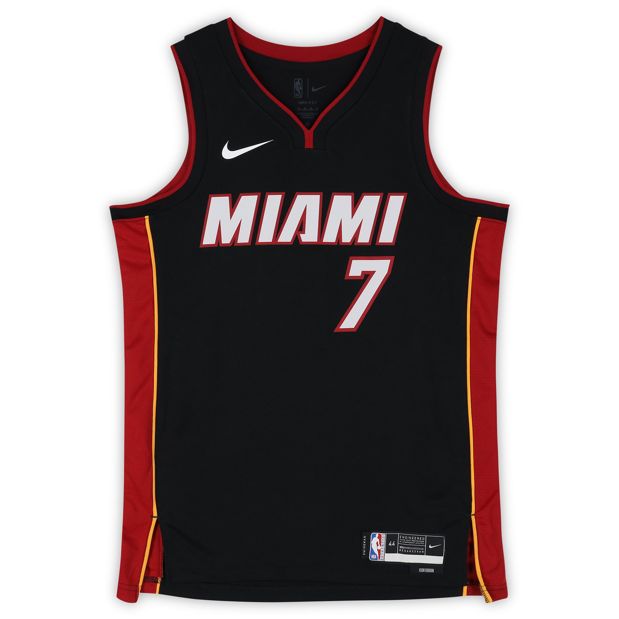 Maillot Nike Icon Swingman noir autographié par Giannis Antetokounmpo du Miami Heat
