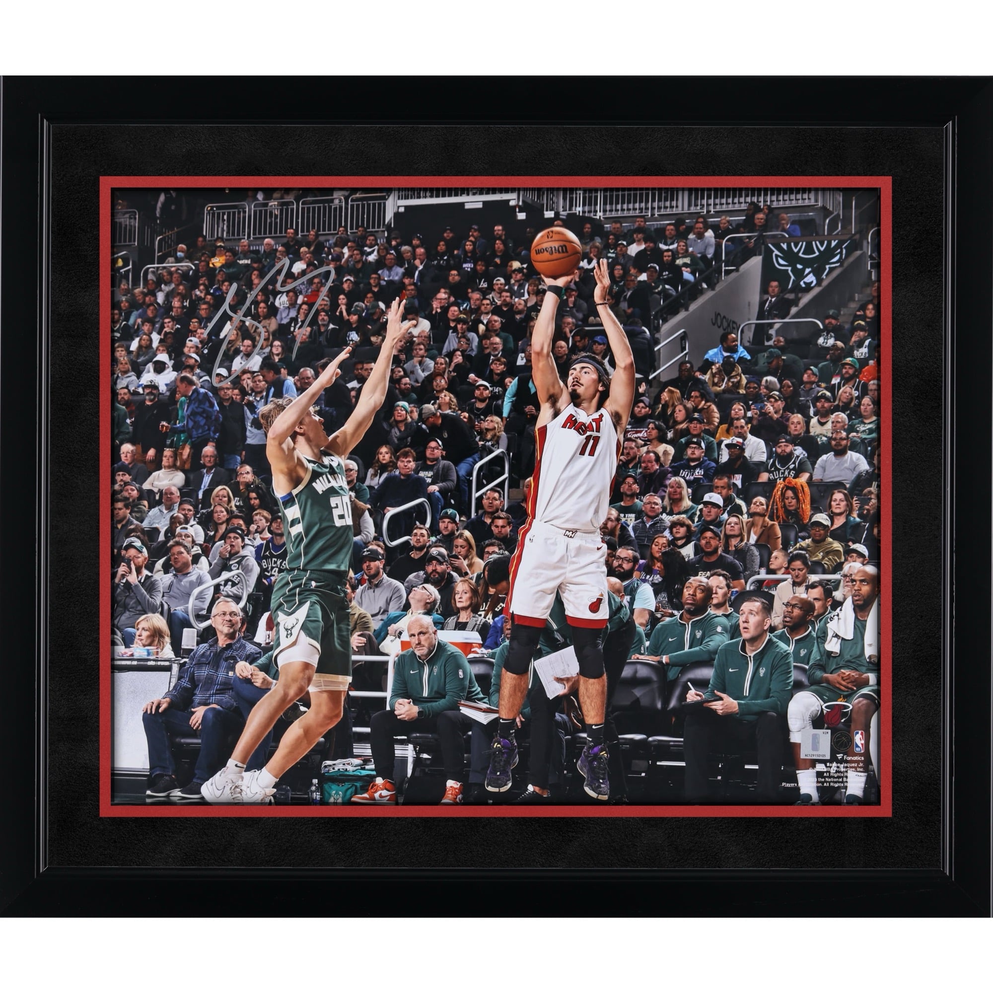 Jaime Jaquez Jr. Miami Heat Autographed 16" x 20" Shooting in White Photograph