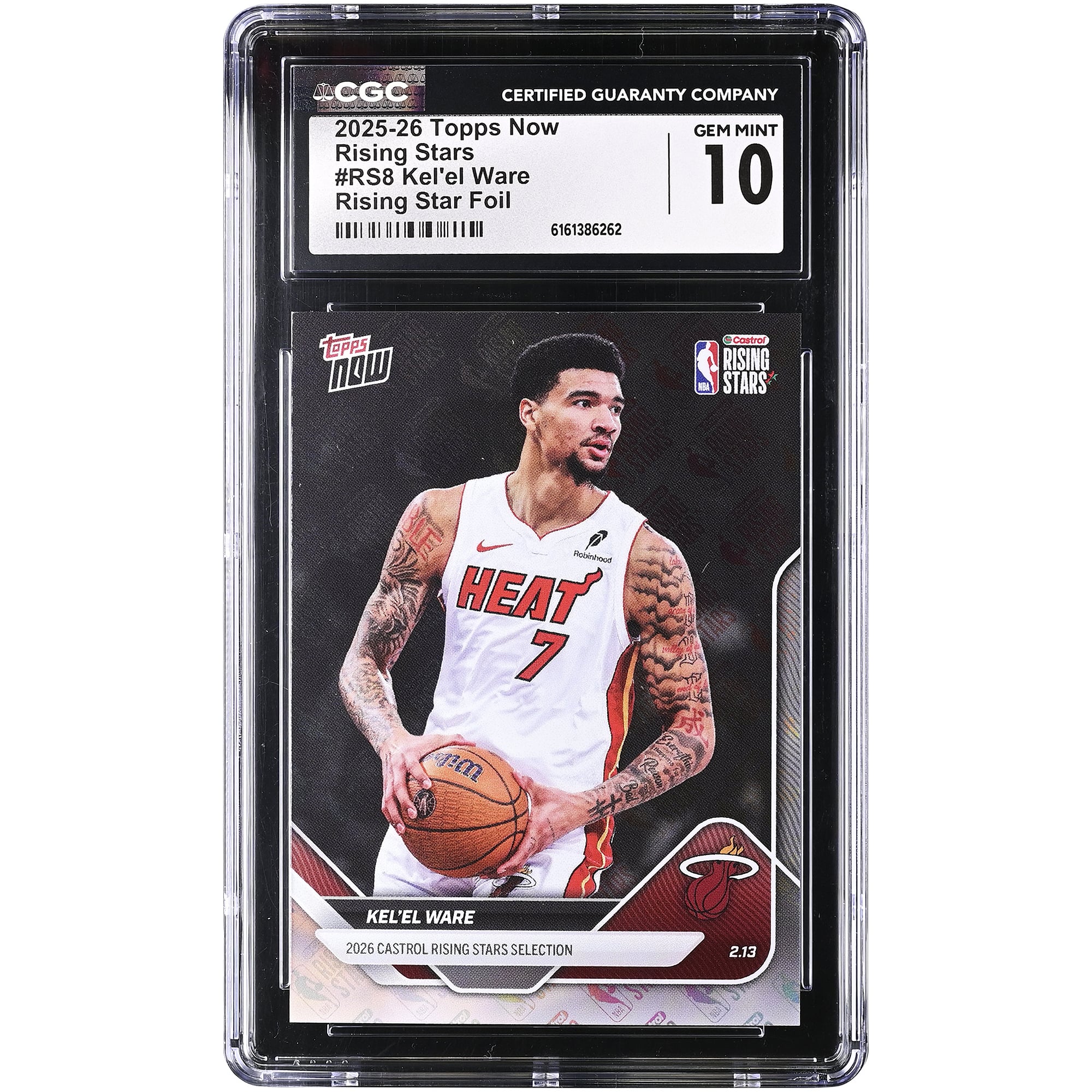 Kel'el Ware Miami Heat 2025-26 Topps Now Rising Stars Foil #RS8 CGC Authenticated 10 Card