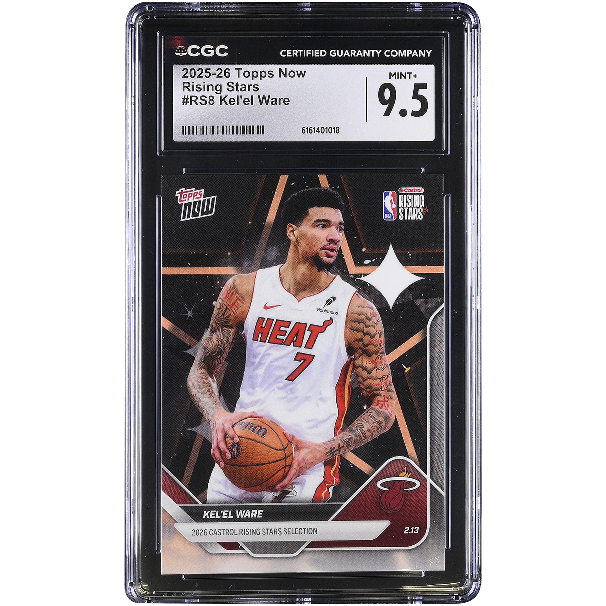 Kel'el Ware Miami Heat 2025-26 Topps Now Rising Stars #RS8 CGC Authenticated Card