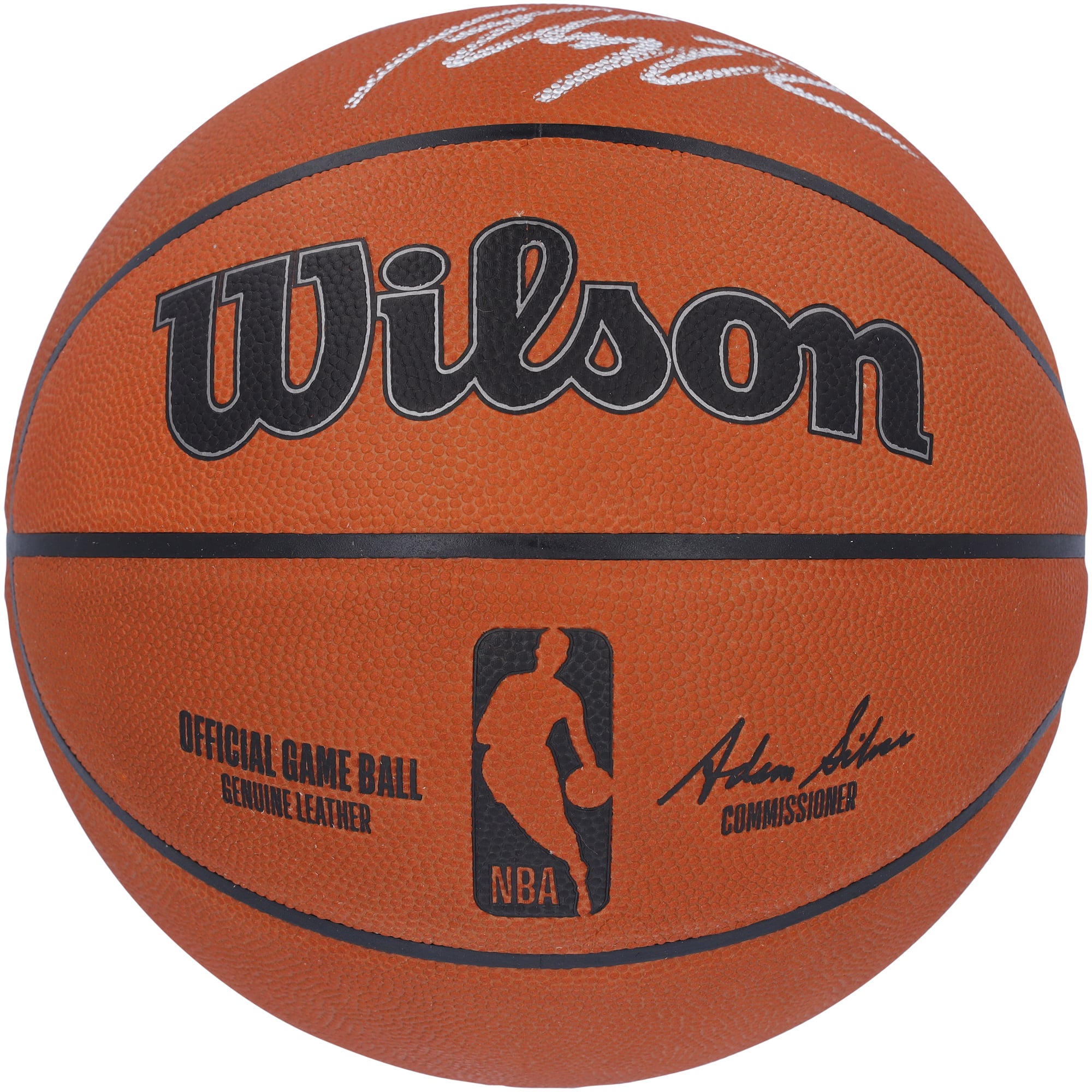 Ballon de basket officiel Wilson autographié par Klay Thompson, Miami Heat.