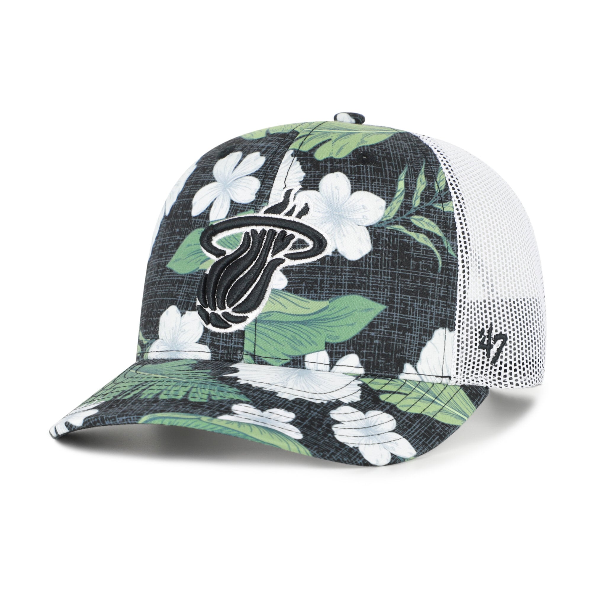 Men's Miami Heat '47 Black Beach Side Trucker Adjustable Hat
