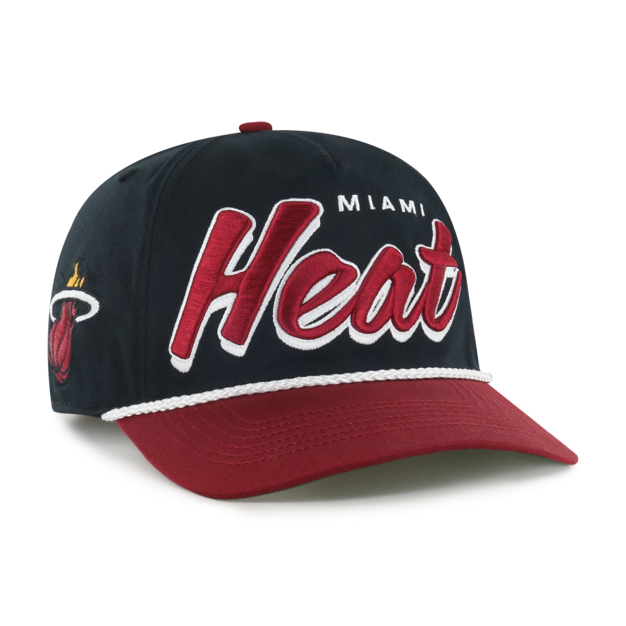 Men's Miami Heat '47 Black/Red Dropshadow Rope Hitch Adjustable Hat