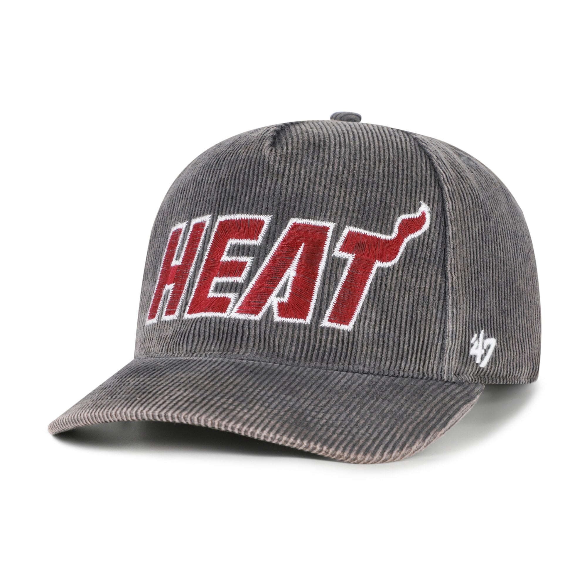Men's Miami Heat '47 Charcoal Reclaim Snow Wash Corduroy Adjustable Hitch Hat