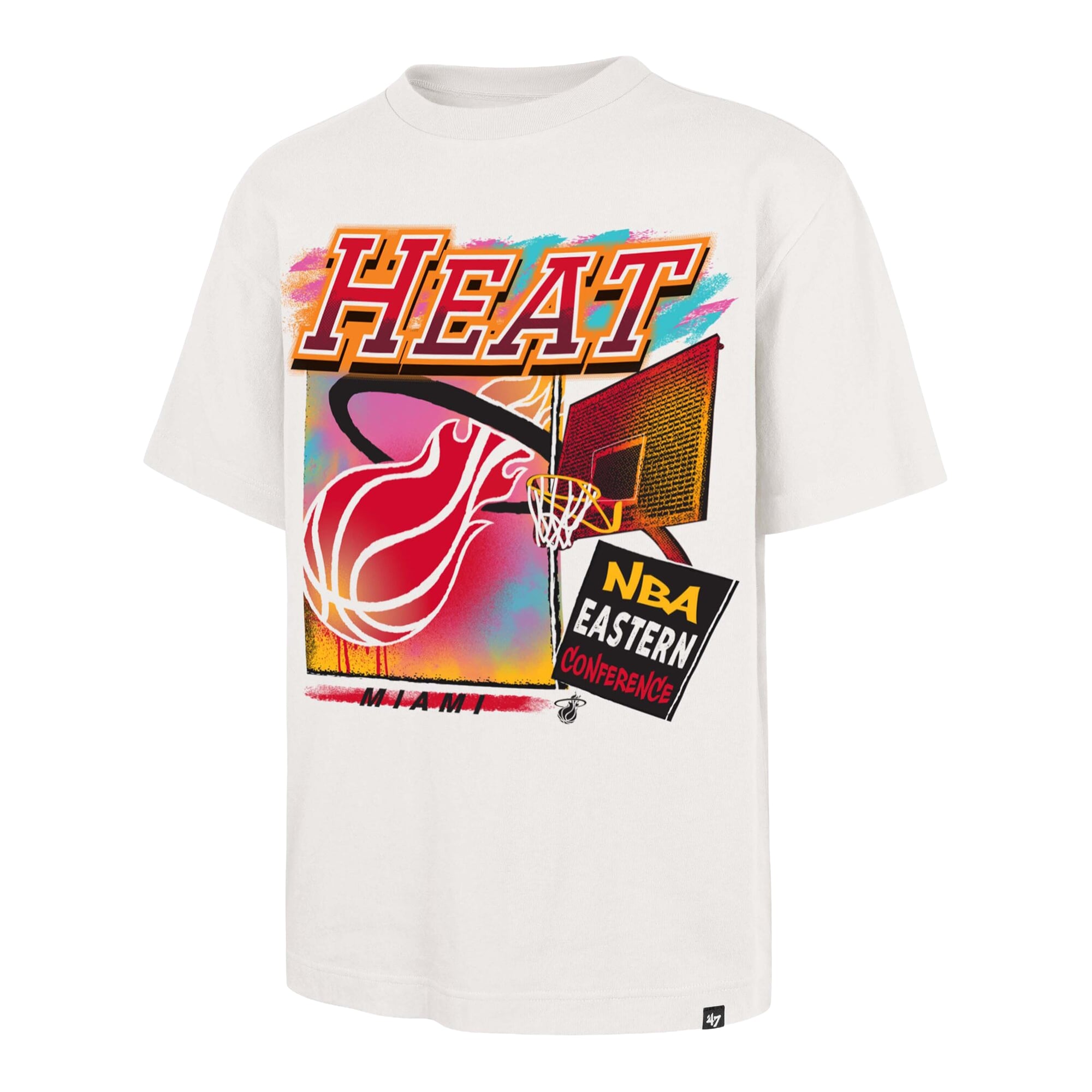 T-shirt homme '47 Cream Miami Heat City Paint Reed Foundation