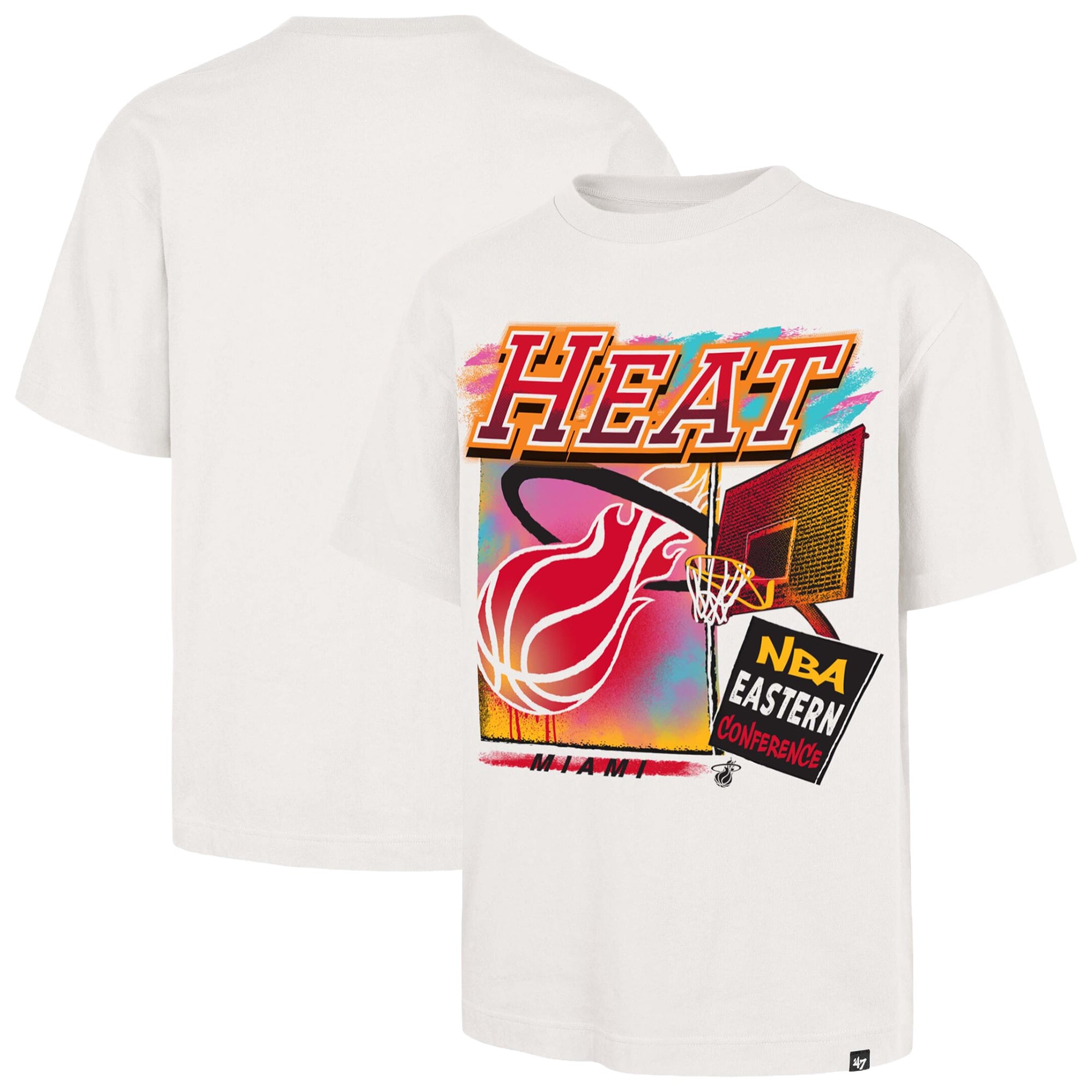 T-shirt homme '47 Cream Miami Heat City Paint Reed Foundation