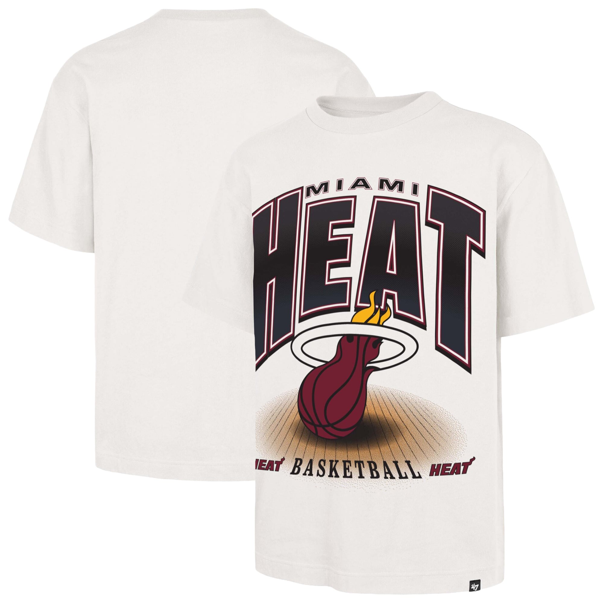 T-shirt homme '47 Cream Miami Heat Team Flex Foundation