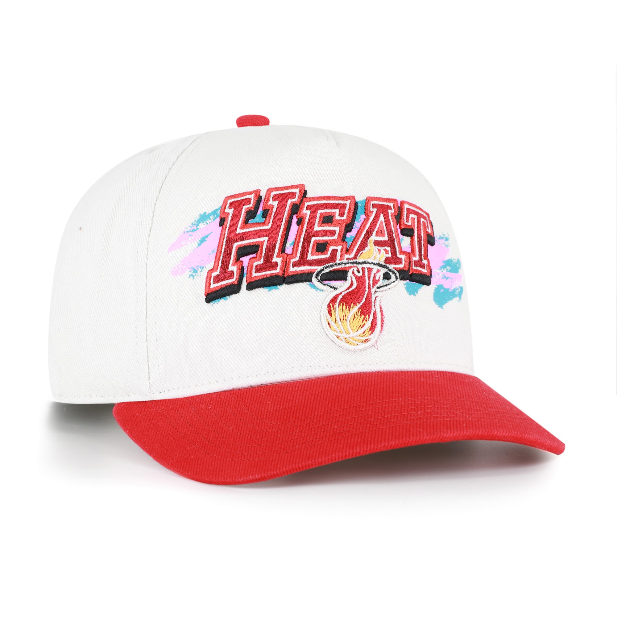 Men's '47  Cream/Red Miami Heat City Paint Hitch Adjustable Hat