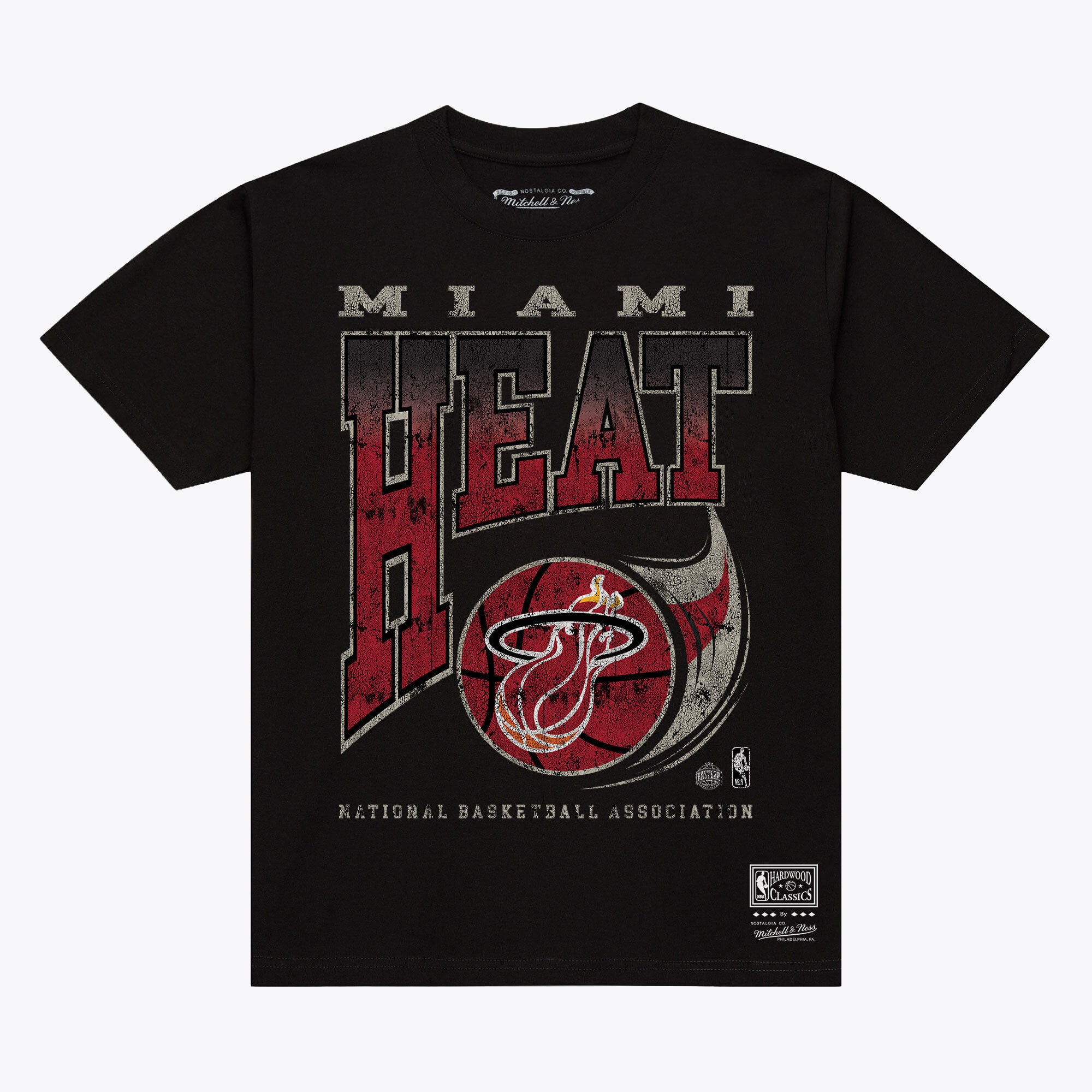 Men's Mitchell & Ness Black Miami Heat Hardwood Classics Ball Out T-Shirt