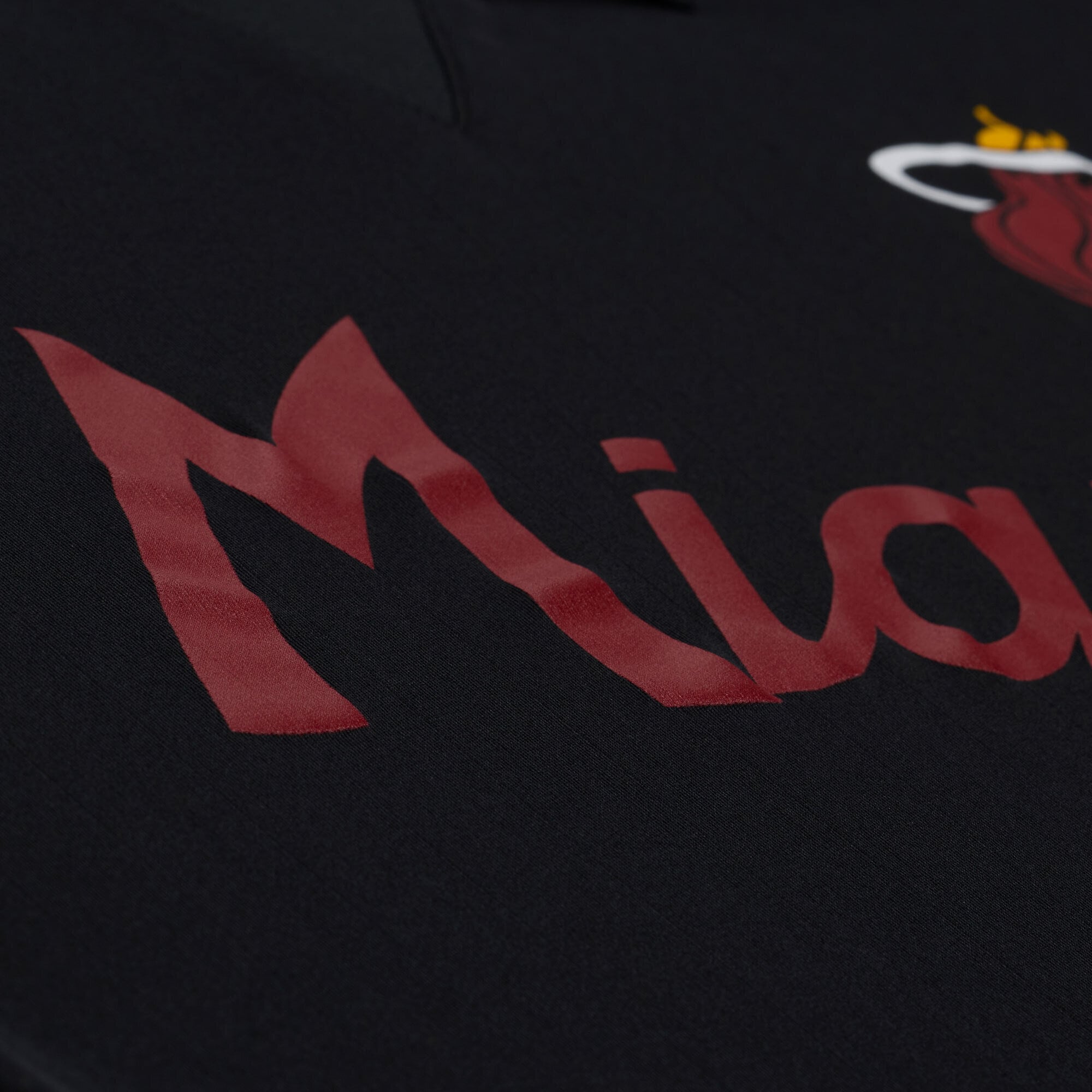 Men's Mitchell & Ness  Black Miami Heat Polo Jersey