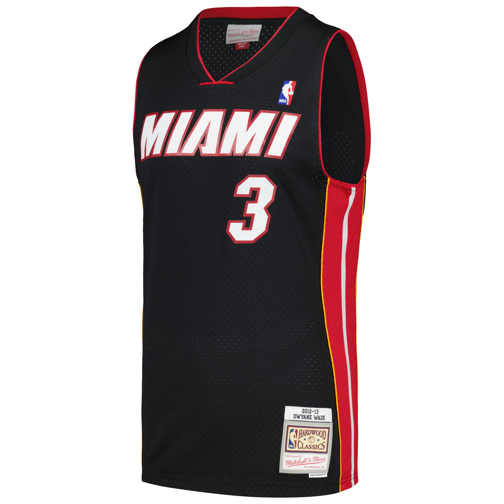 Maillot Mitchell & Ness Dwyane Wade Swingman Miami Heat 2012/13 Hardwood Classics pour homme Noir