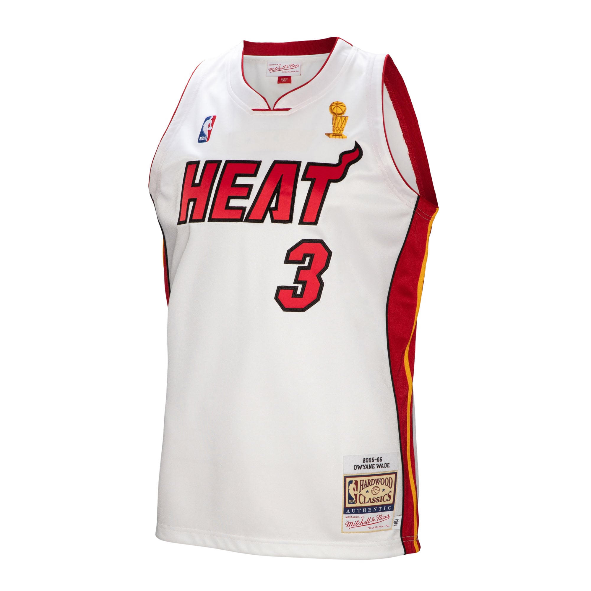 Men's Mitchell & Ness Dwyane Wade White Miami Heat 2005-06 Authentic Player Jersey