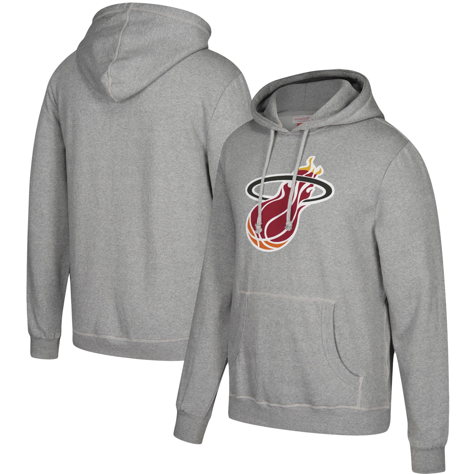 Men's Mitchell & Ness Gray Miami Heat Hardwood Classics Throwback