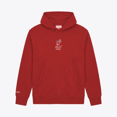 Men's Mitchell & Ness Red Miami Heat Core Fleece Hoodie