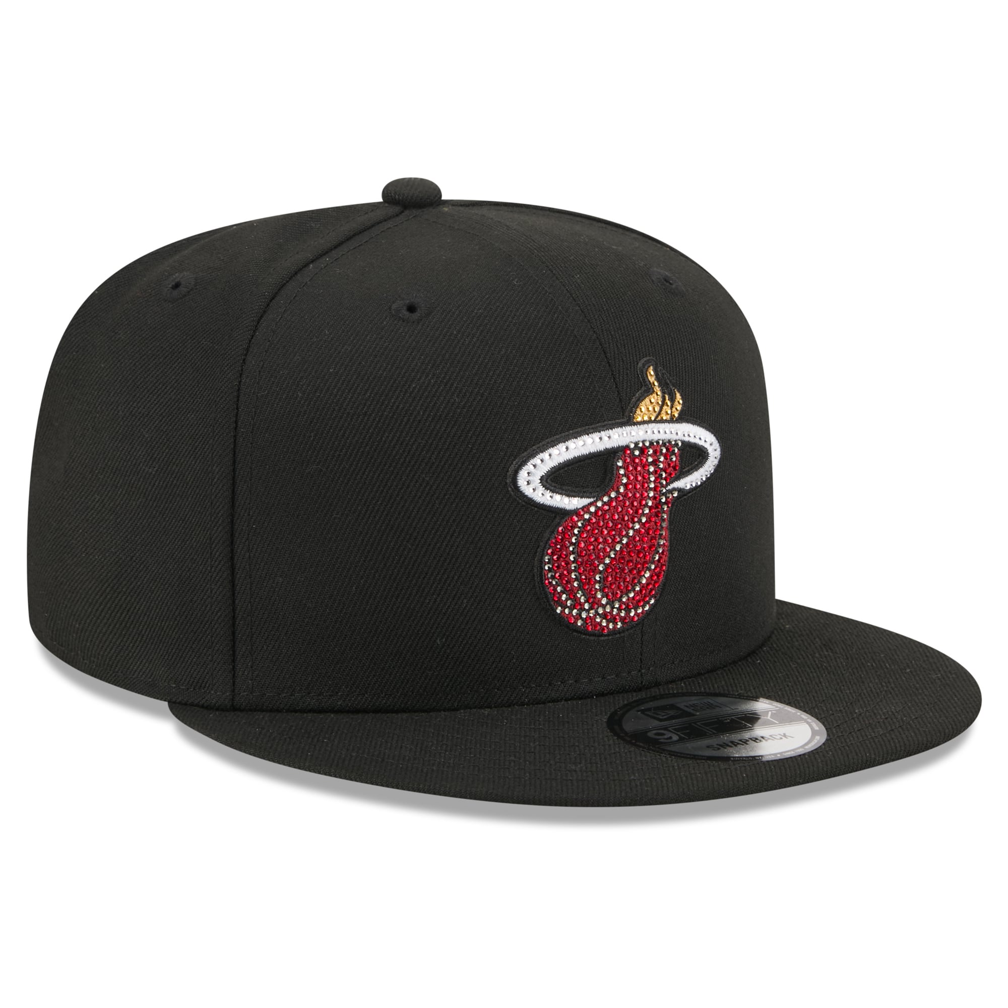 Men's New Era Black Miami Heat 2026 NBA Draft Crystal 9FIFTY Snapback Hat