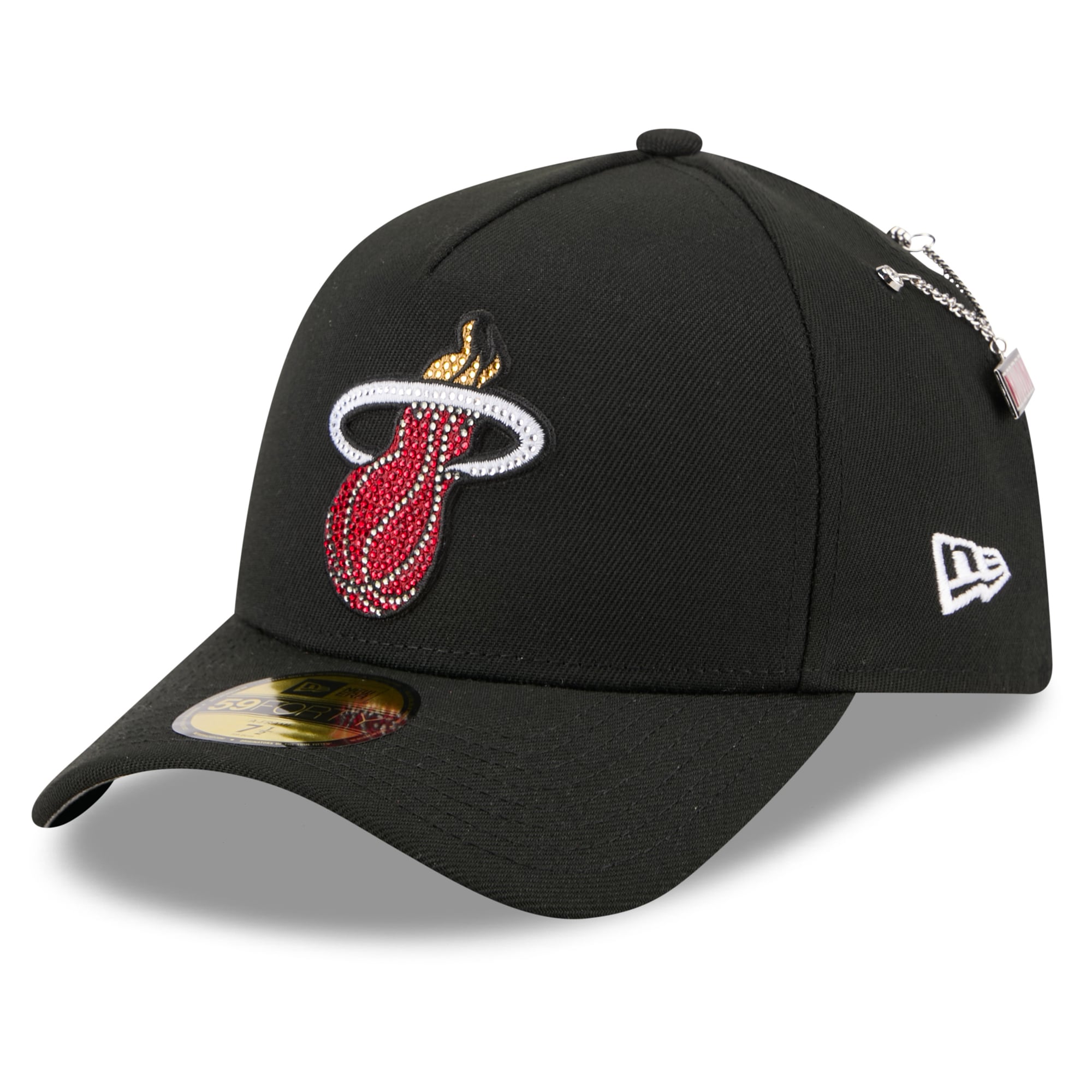 Men's New Era Black Miami Heat 2026 NBA Draft On-Stage Crystal A-Frame 59FORTY Fitted Hat