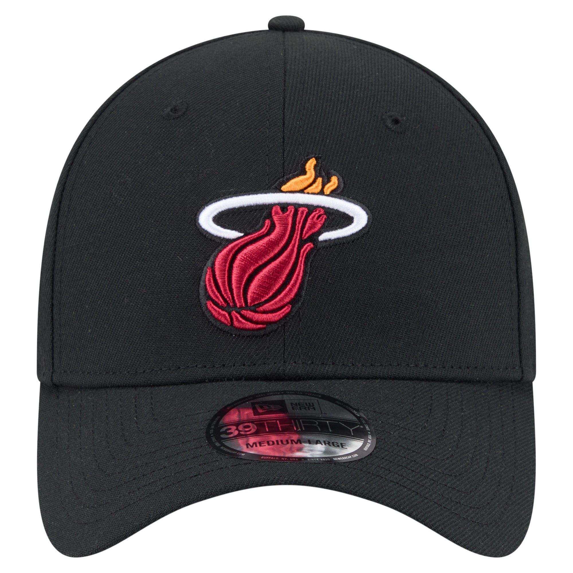 Men's New Era Black Miami Heat 39THIRTY Flex Hat