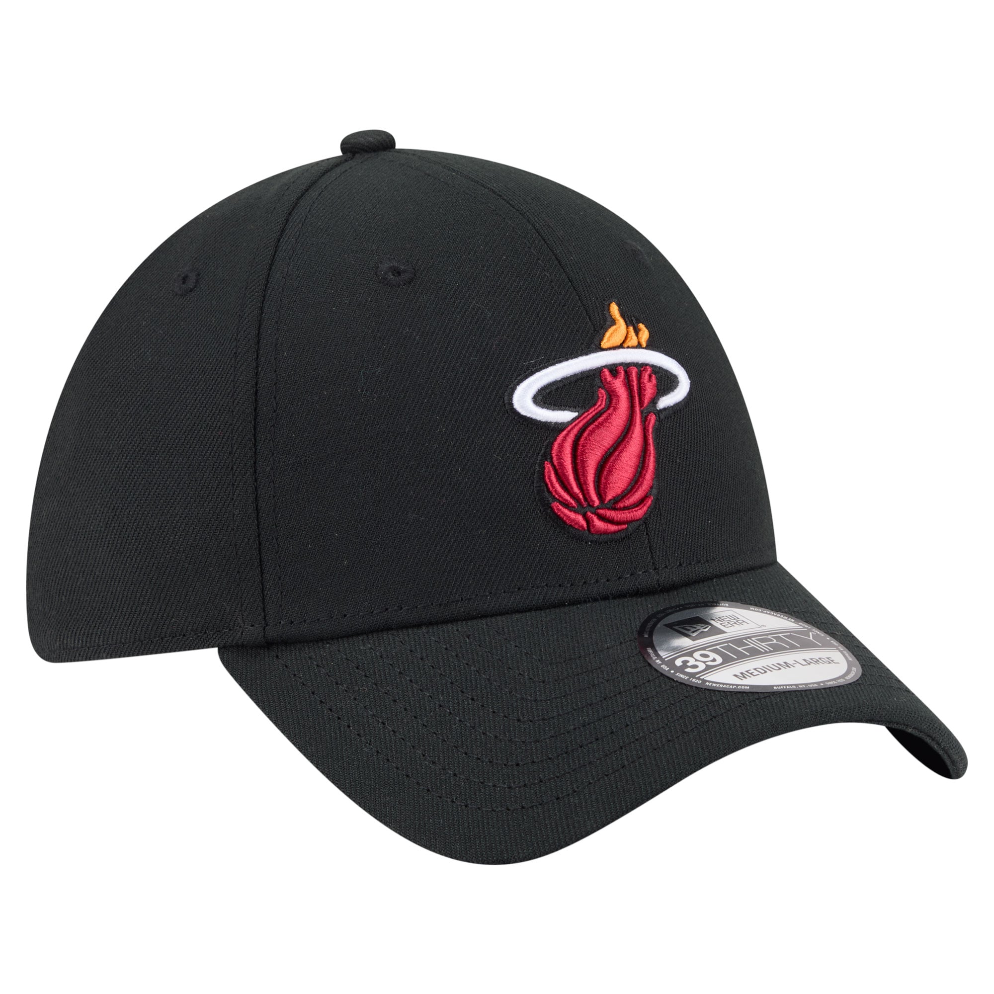 Men's New Era Black Miami Heat 39THIRTY Flex Hat