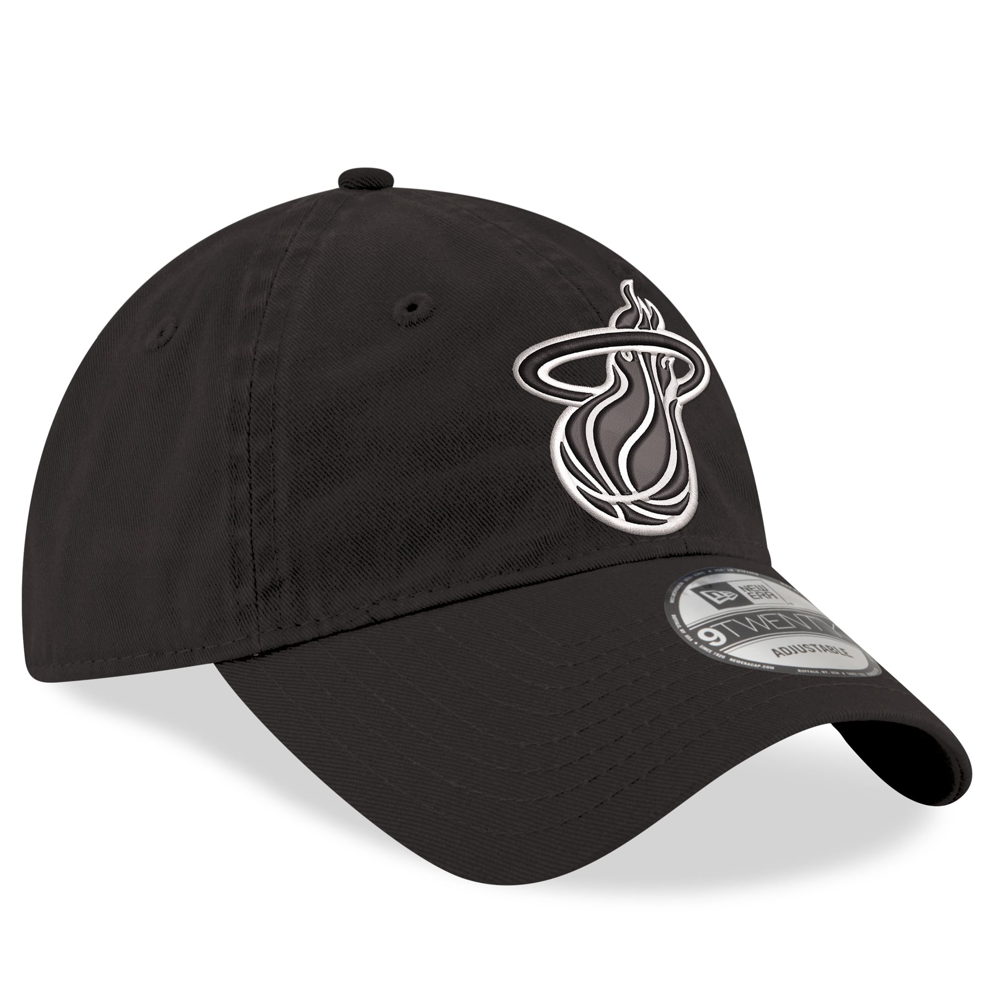 Men's New Era Black Miami Heat 9TWENTY Adjustable Hat